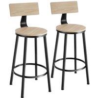 tectake Bar Stools Poole Industrial Wood Light Set Of 2 in Light Oak