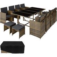tectake Garden Table & Chairs Palma in Natural | Size: 3XL
