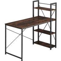 tectake Desk Hershey - Integrated Shelf With 3 Compartments in Brown