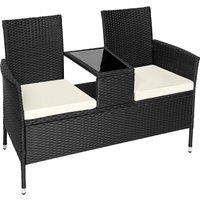 tectake Garden Bench Narbonne in Black | Size: 2 Seater
