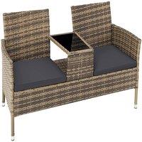 tectake Garden Bench Narbonne in Light Grey | Size: 2 Seater