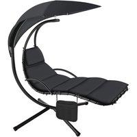 tectake Hanging Chair Elaria in Black | Size: 1 Seater