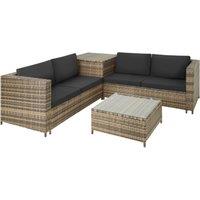 tectake Garden Furniture Set Siena in Light Grey | Size: 4 Person