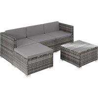 tectake Garden Furniture Set Lignano in Grey | Size: 4 Person