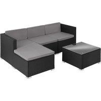 tectake Garden Furniture Set Lignano in Black | Size: 4 Person