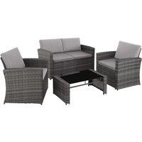 tectake Garden Furniture Set Jesolo in Light Grey | Size: 4 Person