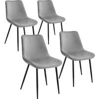 tectake Dining Chair Monroe Set Of 2 - Grey | Size: 2 Pack