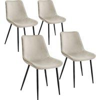 tectake Dining Chair Monroe Set Of 2 - Cream | Size: 2 Pack