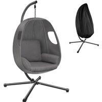 tectake Hanging Egg Chair Anika in Dark Grey | Size: 1 Seater