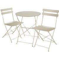 tectake Garden Table & Chairs Frieda in Cream | Size: 2 Seater