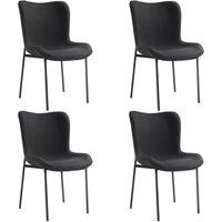 tectake Dining Chair Tessa Per Piece - Woven Fabric Black/Black in Black | Size: 1 Pack