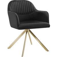 tectake Armchair Lona Per Piece - Black/Gold in Black | Size: 1 Pack