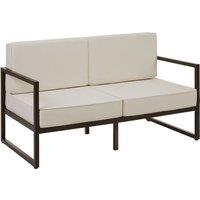 tectake Garden Sofa Comosa in Brown | Size: 2 Seater