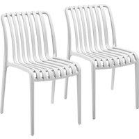 tectake Garden chairs Alcudia - durable, stackable & weather-resistant in Cream | Size: 2 Seater
