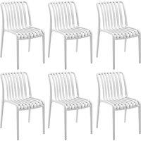 tectake Garden chairs Alcudia - durable, stackable & weather-resistant in Cream | Size: 6 Person