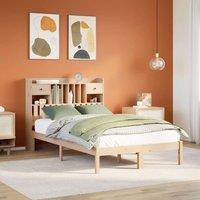Berkfield Home Bookcase Bed without Mattress 135x190 cm Double Solid Wood Pine in Brown