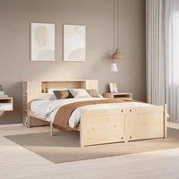 Berkfield Home Bookcase Bed without Mattress 140x200cm Solid Wood Pine in Brown | Size: 140x200 cm