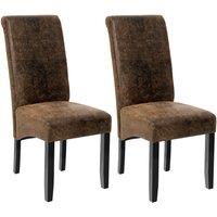 tectake Dining Chair Set Of 2 - Brown | Size: 2 Pack