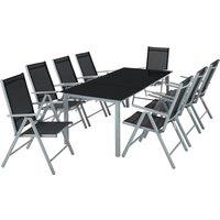 tectake Garden Table & Chairs Pompeii in Silver | Size: XL