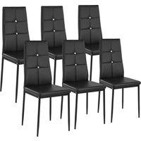 tectake Dining Chair Set Julien Set Of 6 - Black | Size: 6 Pack
