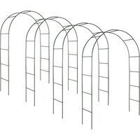 tectake Garden Arch Set of 4 - steel rose arches, 140 x 40 x 240 cm in Green | Size: 4 Pack