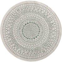 THE RUGS Porto Reversible Indoor Outdoor Rug Flatweave Polypropylene Design in Green | Size: 140 cm diameter