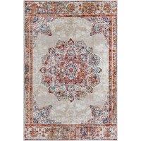 THE RUGS Orient Maderno Medallion Polypropylene Rug 0.8 cm Pile Durable in Cream | Size: 200 cm x 280 cm