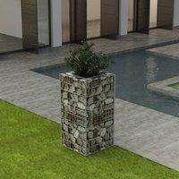 Berkfield Home Gabion Raised Bed Steel 50x50x100 cm in Silver | Size: 50 x 50 x 100 cm