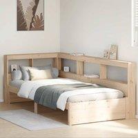 Berkfield Home Bookcase Bed without Mattress 75x190 cm Solid Wood Pine in Brown