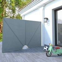 Berkfield Home Collapsible Terrace Side Awning Grey 240x160 cm