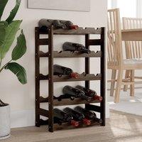Berkfield Home Wine Rack for 20 Bottles Black Solid Wood Pine