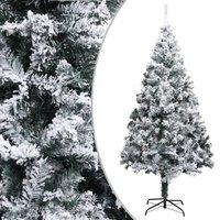 Berkfield Home Artificial Christmas Tree with Flocked Snow Green 240 cm PVC