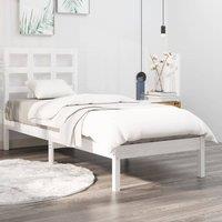 Berkfield Home Bed Frame White Solid Wood 75x190 cm Small Single