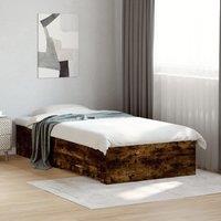 Berkfield Home Bed Frame with Drawers without Mattress Smoked Oak 90x200 cm in Brown