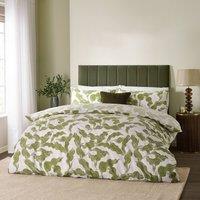 HOEM Lauro Printed Reversible Duvet Cover Set in Olive | Size: Super King
