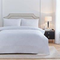Paoletti Elara 100% Cotton Embroidered Duvet Cover Set in White | Size: Super King