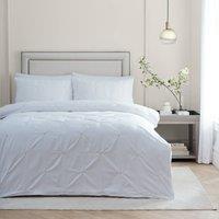 Paoletti Elysia Pinch Pleat 100% Cotton Embroidered Duvet Cover Set in Light Beige | Size: King