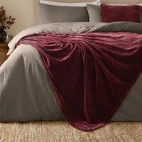 Yard Heavy Chenille Velvet Throw in Wine | Size: 130 cm x 180 cm