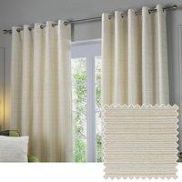 Paoletti Jupiter Chenille Jacquard Eyelet Curtain Pair in Off-White | Size: 229 cm width x 183 cm drop
