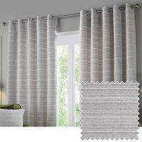 Paoletti Jupiter Chenille Jacquard Eyelet Curtain Pair in Silver | Size: 229 cm width x 137 cm drop