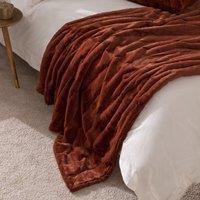 Paoletti Empress Faux Fur Throw in Burnt Orange | Size: 140 cm x 200 cm
