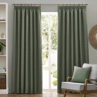 Furn Dawn Blackout Pencil Pleat Curtain Pair in Green | Size: 229 cm width x 183 cm drop