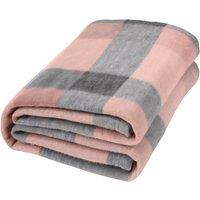 OHS Pack of 10 Printed Fleece Blanket Throw in Light Pink | Size: 120 cm x 150 cm