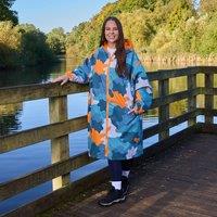 OHS Camo Sherpa Lined Water Resistant Drying Changing Robe in Blue | Size: Large/XL