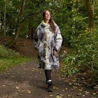 OHS Camo Sherpa Lined Water Resistant Drying Changing Robe in Grey | Size: Large/XL