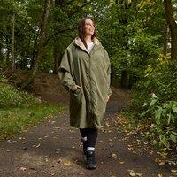 OHS Plain Sherpa Lined Water Resistant Drying Changing Robe in Khaki | Size: Large/XL