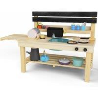 Big Game Hunters Double Mud Kitchen - Complete Play Set with Functional Tap in Light Brown | Size: Medium