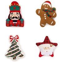 Luxury Living Set of 4 Christmas Themed Novelty Shaped Cushions | Size: 50 cm x 35 cm