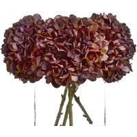 Love Lace Autumn Coffee Hydrangea Artificial Flower in Red