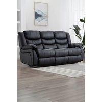 More4Homes Seattle 3 Seater Manual High Back Bonded Leather Recliner Sofa in Black